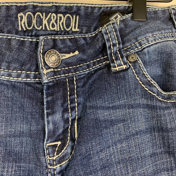 Rock & Roll Cowgirl Y2K Original Low Rise Embellished Boot Cut Jeans Size 28x32 - Picture 3 of 7